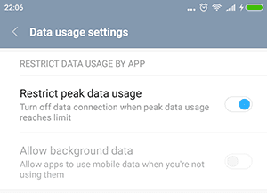 Batasi Penggunaan Data di Background (Restrict Background Data)
