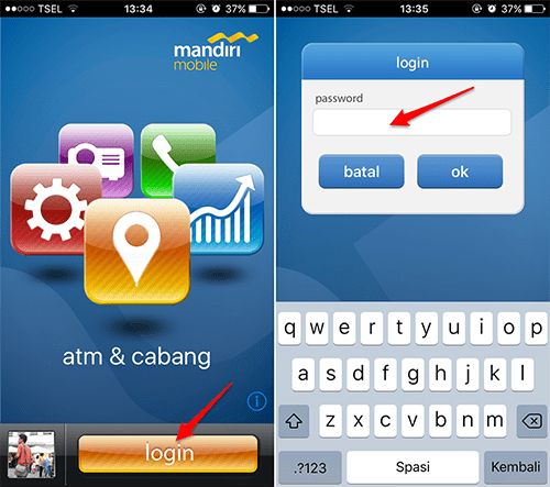 login ke mobile banking mandiri