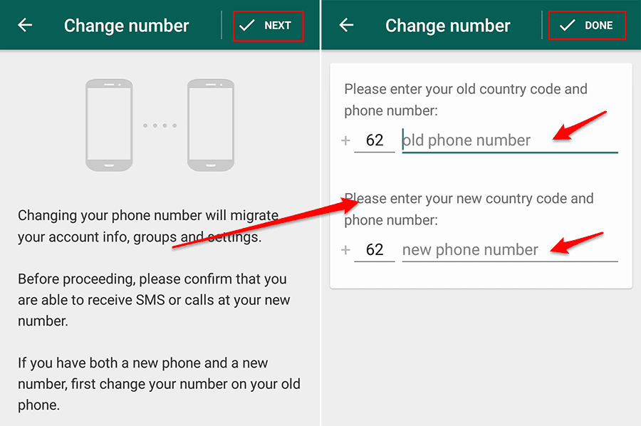 cara mengganti nomor whatsapp