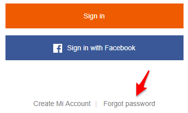 reset password mi account