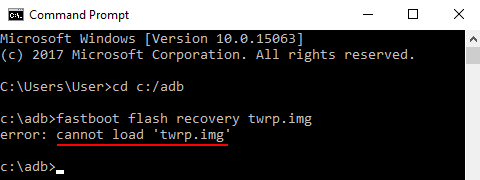 Error : Cannot Load TWRP.IMG