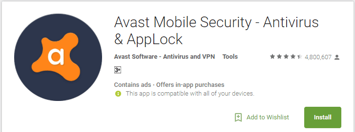 Anti Virus Malware Terbaik Avast Mobile Security - Antivirus & AppLock