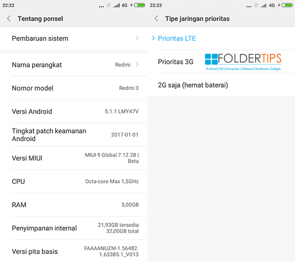 Cara Update Redmi 3 / 3 Pro (Ido) Ke MIUI 9 Global Dev, 4G Aman !