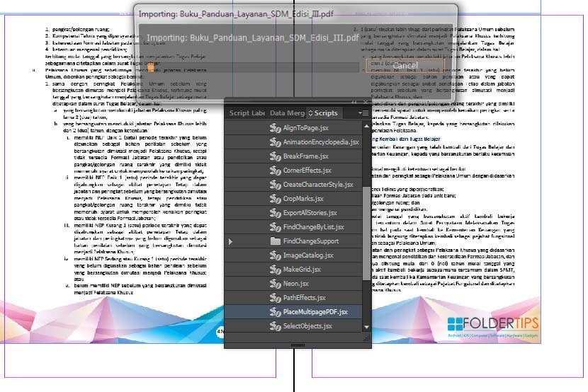 Cara Memasukkan File PDF Banyak Halaman ke InDesign (Multiple Pages)