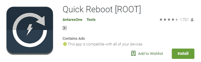 Menggunakan Aplikasi Quick Reboot