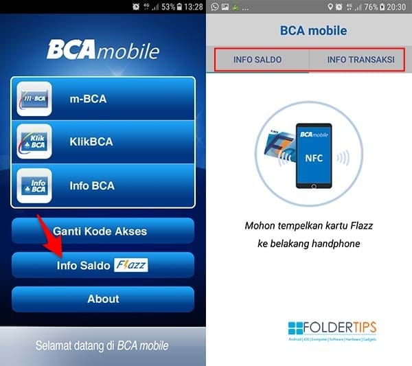 Cara Cek Saldo Flazz BCA via HP Android Berfitur NFC