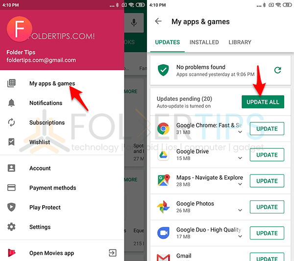 Update Google Play Store & Google Play Services