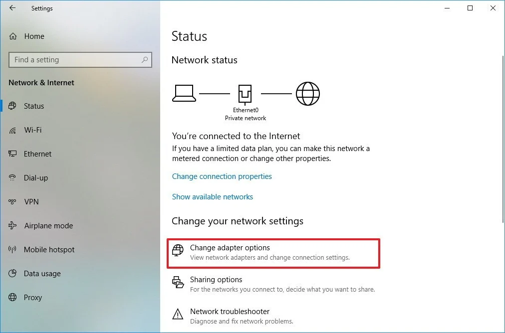 Pilih Change Adapter Setting. Cara Mengembalikan Wi-Fi yang Hilang di Windows 10 