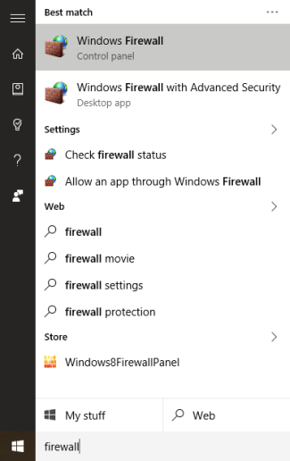 Cari-Allow-an-app-through-Windows-Firewall-pada-kolom-pencarian-lalu-klik-hasil-teratas cara setting vpn di windows 10