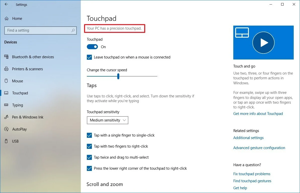 Klik-menu-Touchpad-dan-setelah-itu-akan-muncul-tampilan-untuk-mengubah-sensitivitas-pada-touchpad cara setting touchpad laptop windows 10