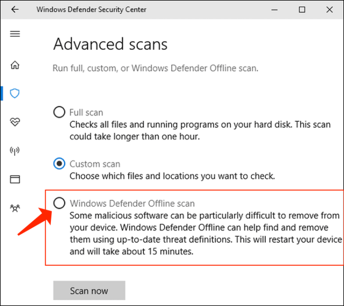 Pada-opsi-pemindaian-klik-scan-option-kemudian-pilih-Microsoft-defender-offline-scan Cara Menghilangkan Virus Di Laptop Windows 10