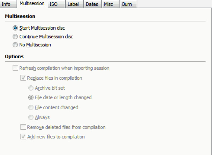 Pilih-opsi-Start-Multisession-disc-pada-tab-Multisession cara burning cd windows 10