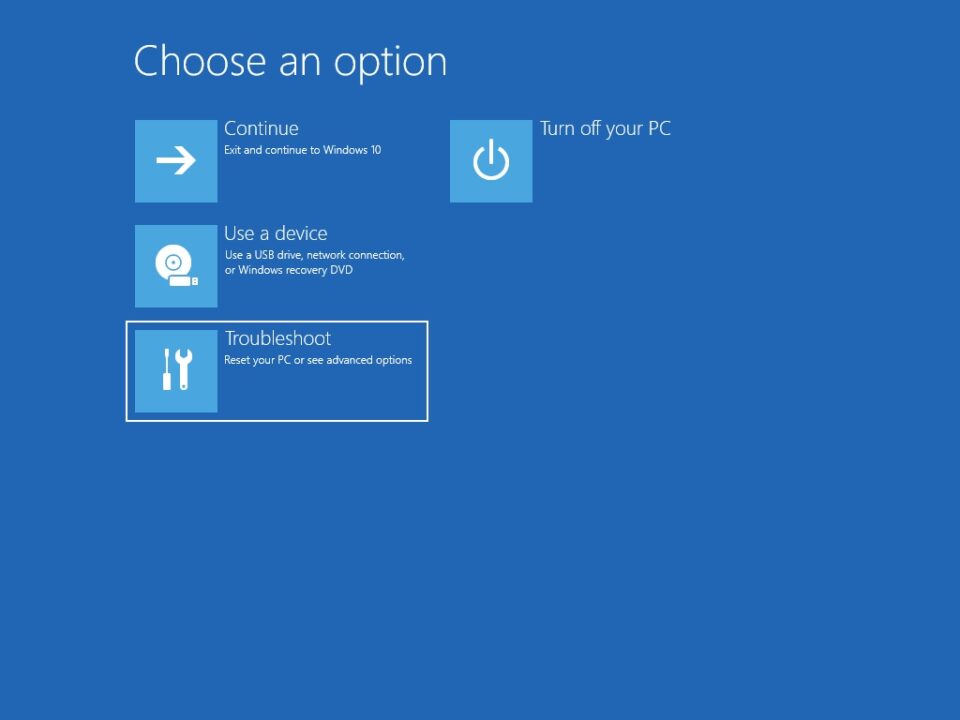 Bila-PC-sudah-masuk-ke-menu-WinRE-pilihlah-menu-troubleshot.-Maka-akan-muncul-beberapa-opsi-atau-masalah-yang-sering-terjadi-di-PC

 Cara recovery Windows 10