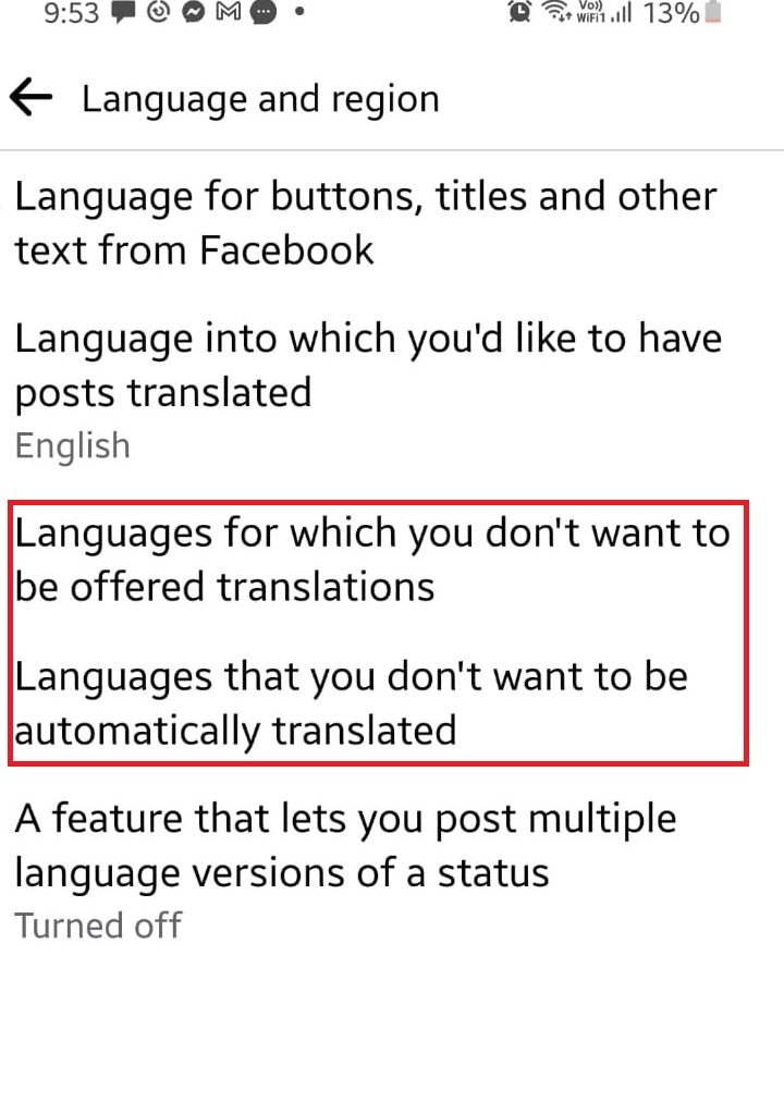 Klik-kolom-Bahasa-yang-tidak-diinginkan-untuk-diterjemahkan Cara merubah bahasa di Facebook 