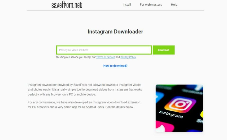 Situs-SaveFrom cara download reels instagram