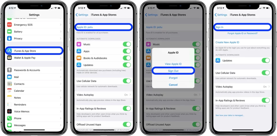 Memasukkan-Ulang-Apple-ID cara memperbarui aplikasi di iphone