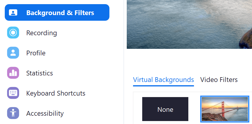 Pilih-opsi-lainnya-yang-bertuliskan-Background-Filters-dan-lanjutkan-dengan-menekan-opsi-Virtual-Background cara ganti background zoom di ipad