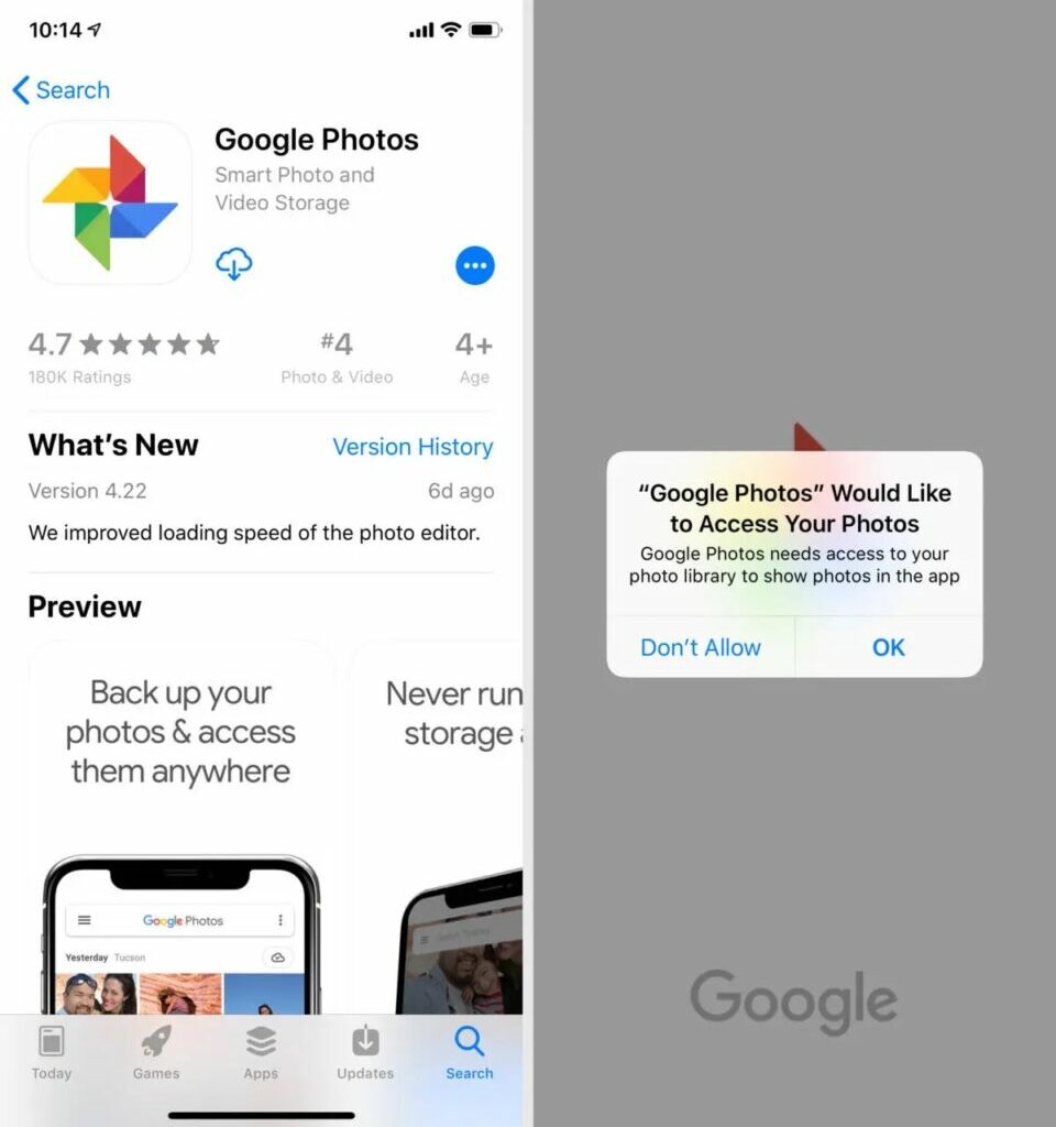 Unduh-aplikasi-Google-Photos-melalui-App-Store cara scan barcode di Iphone