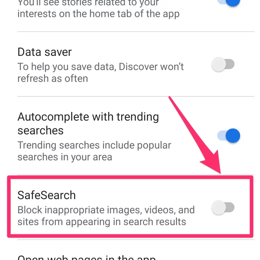 Lalu-centang-tulisan-‘Safe-Browsing.-Maka-setelah-itu-Safe-Search-telah-di-nonaktifkan  cara menonaktifkan Safe Search di iPhone
