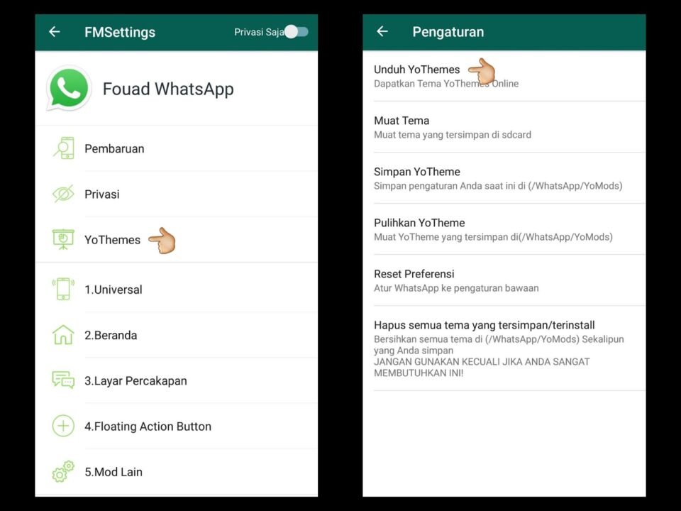 Pilih-opsi-FMThemes-atau-Yothemes Cara mengubah tema WhatsApp di iPhone